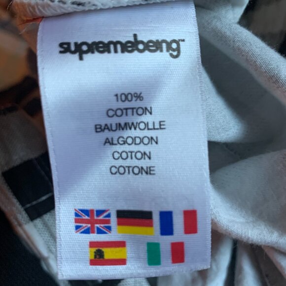 SUPREME BEING - Full Circle Skirt black and white plaid - Elastic Waist - small - Picture 10 of 11